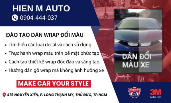 Khóa đào tạo thợ dán wrap đổi màu xe hơi